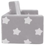 vidaXL Canapé-lit enfant 2 places gris clair étoiles peluche douce