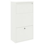 vidaXL Boîte aux lettres blanche 44x22x82 cm en acier