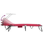 vidaXL Chaise longue pliante avec coussin Rouge 56 x 190 x 81cm tissu