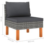 Vidaxl salon de jardin 8 pièces avec coussins résine tressée gris