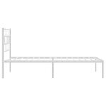 vidaXL Cadre de lit métal avec tête de lit blanc 90x190 cm