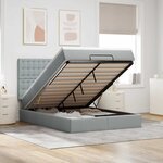 VidaXL Cadre de lit ottoman et matelas gris clair 140x200 cm tissu
