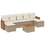 vidaXL Salon de jardin avec coussins 8 Pièces beige résine tressée