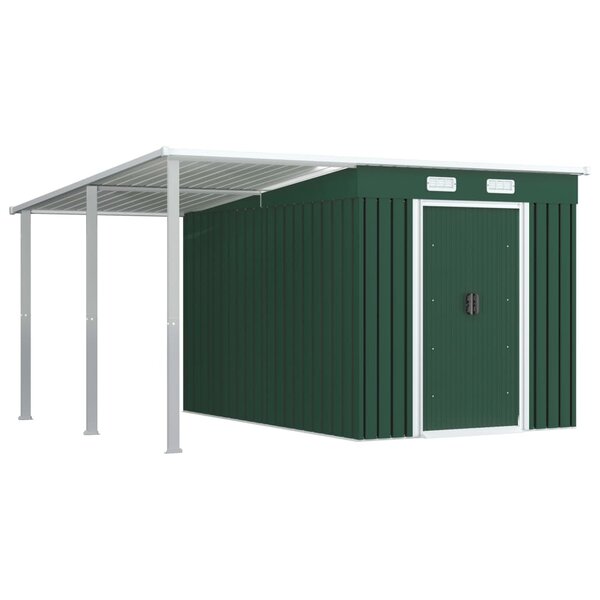 vidaXL Abri de jardin avec toit étendu Vert 336x270x181 cm Acier