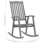 vidaXL Chaise à bascule avec coussins Gris Bois d'acacia massif