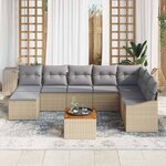 vidaXL Ensemble de canapé de jardin 9 Pièces beige et gris clair