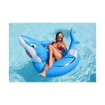 Bouée gonflable ronde xxl pour piscine & plage ultra confort  flotteur deluxe - requin ø115cm