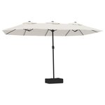 vidaXL Parasol de jardin à double tête avec LED blanc sable 449x265 cm