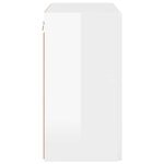 vidaXL Meuble TV mural Montage mural Blanc brillant 59 5 x 31 x 60 cm