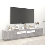 vidaXL Meuble TV avec lumières LED Gris béton 200x35x40 cm
