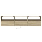 vidaXL Meuble TV mural avec LED chêne sonoma 180x31x45 cm