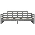 vidaXL Lit coulissant Gris Bois de pin solide 2x(90x200) cm