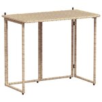 VidaXL Table de jardin pliante beige 90 x 51 x 75 cm polyrotin