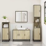 vidaXL Ensemble de meubles de salle de bain 3 Pièces chêne sonoma