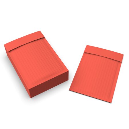 Lot de 100 enveloppes en papier ondulé rouge 165x100 mm