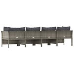 vidaXL Salon de jardin 4 Pièces avec coussins Gris Résine tressée
