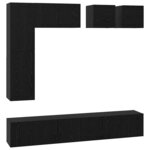vidaXL Ensemble meuble TV 8 Pièces Chêne noir 190.5 x 28.5 x 151 cm