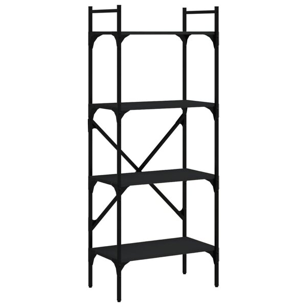 vidaXL Bibliothèque à 4 niveaux noir 56x31 5x138 5cm bois d'ingénierie