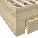vidaXL Cadre de lit et tiroirs chêne sonoma 120x200 cm bois ingénierie