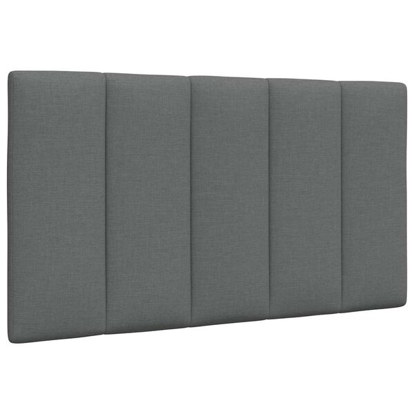 vidaXL Coussin de tête de lit gris foncé 90 cm tissu