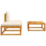 vidaXL Ensemble de canapés de jardin 3 pièces avec coussins  bois d'acacia et corde