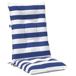 vidaXL Coussin d'extérieur 4 Pièces Bleu et Blanc 120 x 50 x 7 cm Tissu
