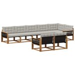 vidaXL Ensemble de canapés d'extérieur 8 pc Naturel et gris clair