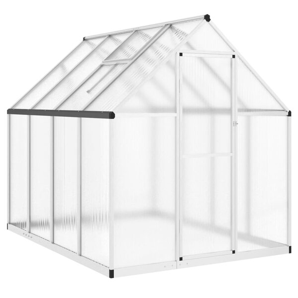 vidaXL Serre avec cadre de base argenté 224x169x195 cm aluminium