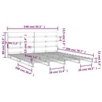 vidaXL Cadre de lit sans matelas blanc 140x200 cm bois de pin massif