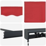 vidaXL Auvent Rétractable Rouge 350 x 250 cm Tissu  Métal