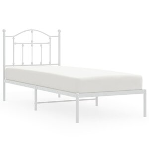 vidaXL Cadre de lit métal sans matelas avec tête de lit blanc 80x200cm