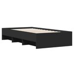 vidaXL Cadre de lit sans matelas noir 100x200 cm bois d'ingénierie