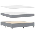 vidaXL Lit à ressort LED avec matelas Gris clair 180 x 200 cm tissu