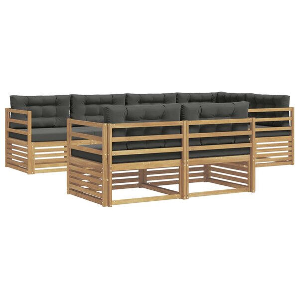 vidaXL Ensemble de canapés d'extérieur 7 Pièces Blanc et anthracite