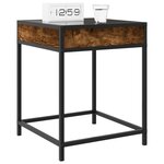 vidaXL Table de chevet avec LED infini chêne fumé 40x40x51 cm