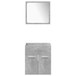 vidaXL Ensemble de meubles de salle de bain 4 Pièces gris béton