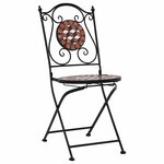 vidaXL Chaises de bistrot mosaïque 2 Pièces Marron Céramique