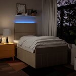 vidaXL Sommier à lattes de lit avec matelas crème 120x190 cm tissu