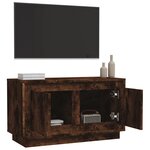 vidaXL Meuble TV chêne fumé 80x35x45 cm bois d'ingénierie