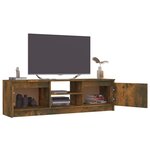 vidaXL Meuble TV Chêne fumé 120x30x35 5 cm Bois d'ingénierie