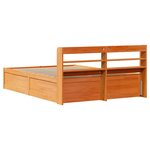 vidaXL Cadre de lit et tête de lit cire marron 135x190 cm bois de pin