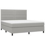 vidaXL Sommier à lattes de lit avec matelas Gris clair 180x200cm Tissu