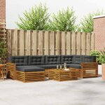 vidaXL Ensemble de canapés d'extérieur 7 Pièces Naturel et Anthracite