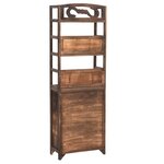 vidaXL Vitrine Marron foncé 46x24x140 cm Bois massif de Paulownia