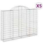 vidaXL Paniers à gabions arqués 5 Pièces 200x30x140/160 cm Fer galvanisé