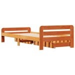 vidaXL Cadre de lit sans matelas cire marron 75x190 cm bois pin massif