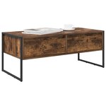 vidaXL Table basse Chêne Fumé 100 x 46 x 40 cm Bois d'ingénierie