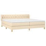 vidaXL Sommier à lattes de lit avec matelas Crème 200x200 cm Tissu
