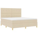 vidaXL Lit à ressorts avec matelas Crème 180 x 200 cm tissu