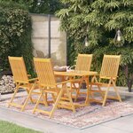 vidaXL Ensemble à manger de jardin 5 Pièces Bois de teck massif